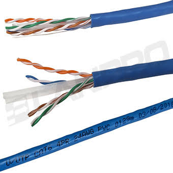 CABLE UTP AZUL INTERIOR 100% COBRE CATEGORIA 6